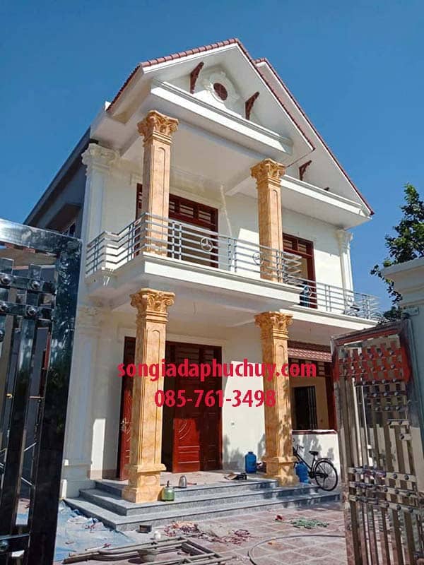 sơn giả đá cẩm thạch mặt tiền nhà phố