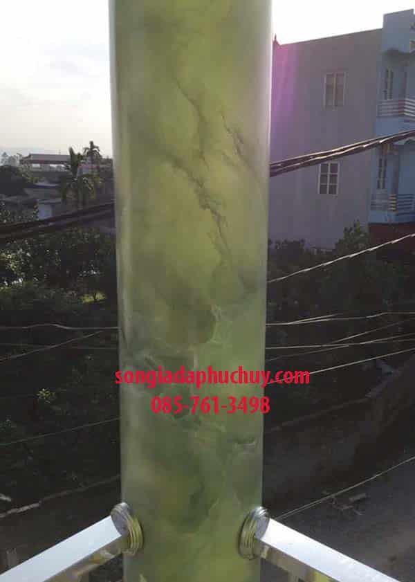cột tròn giả đá màu xanh