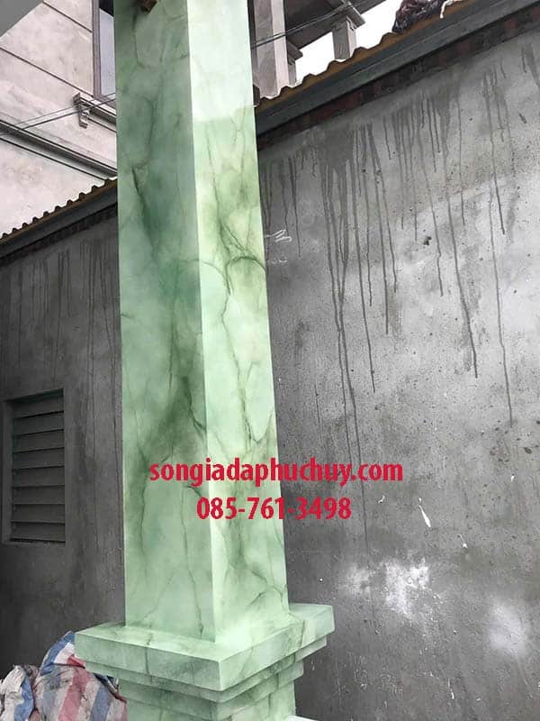 cột sơn giả đá cẩm thạch màu xanh