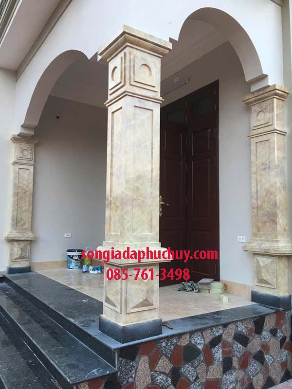 sơn giả đá cột vuông