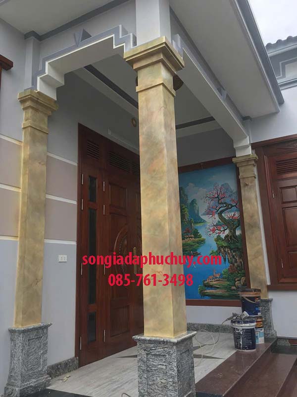cột vuông sơn giả đá