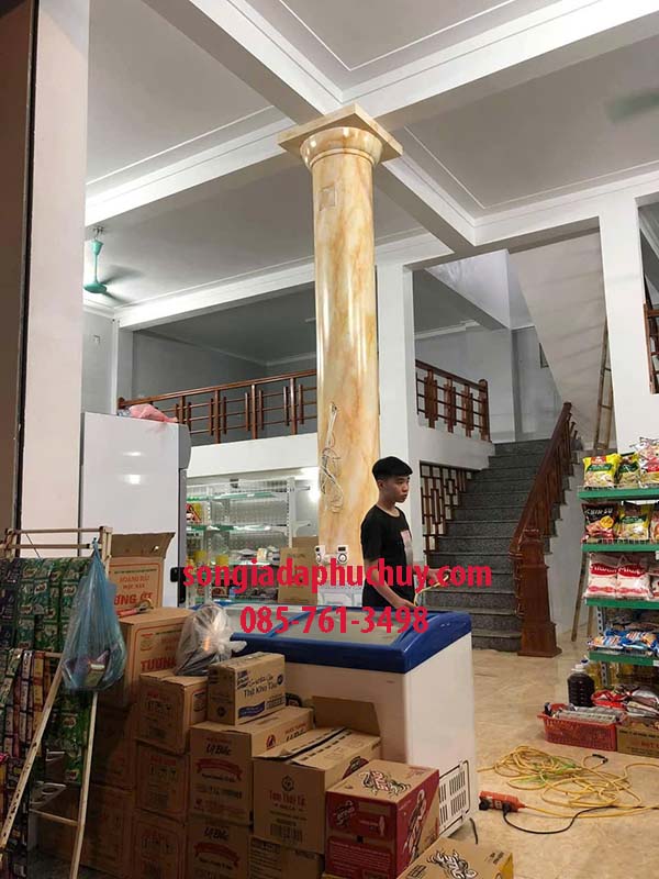 cột tròn giả đá nội thất