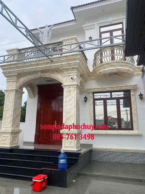 giả đá cột vuông ngoài trời