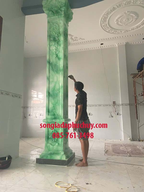 sơn giả đá cột vuông