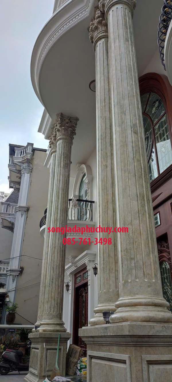 cột giả đá mặt tiền