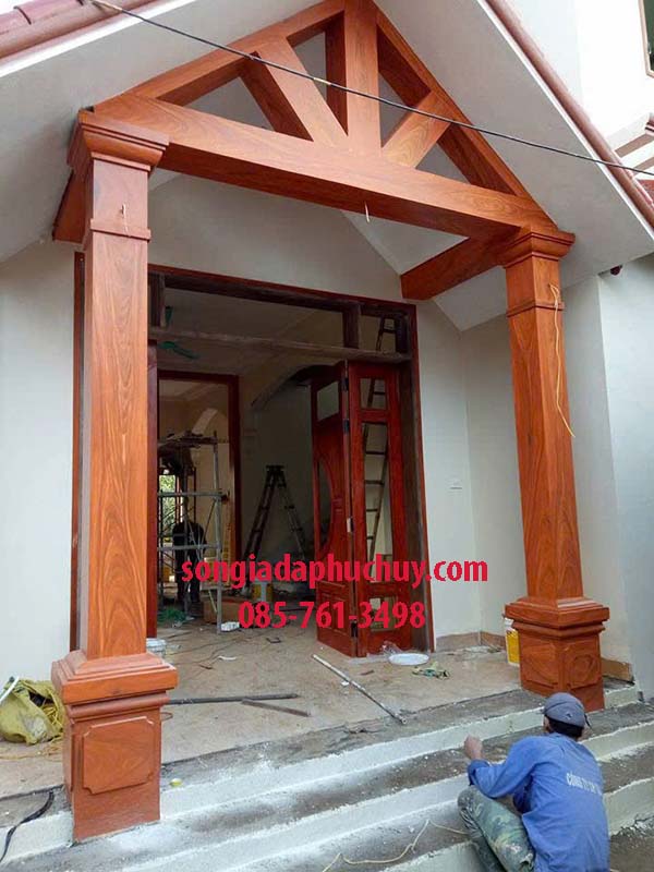 sơn giả gỗ mặt tiền