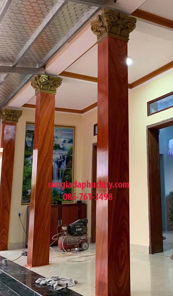 cột giả gỗ ngoài trời