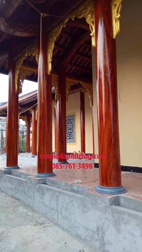 cột sơn giả gỗ lim