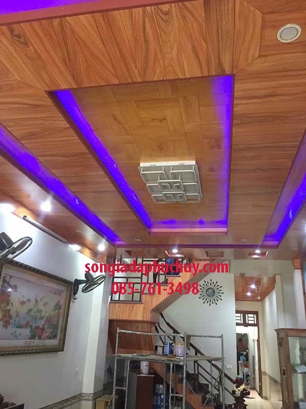 sơn vân gỗ trên trần nhà