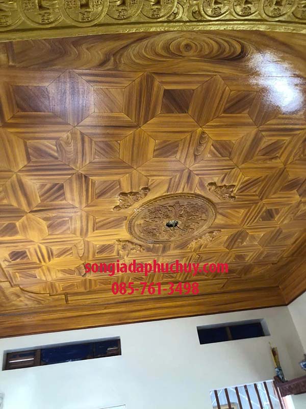 trần vẽ giả gỗ 3d