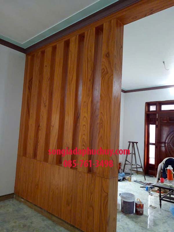 vách ngăn sơn giả gỗ