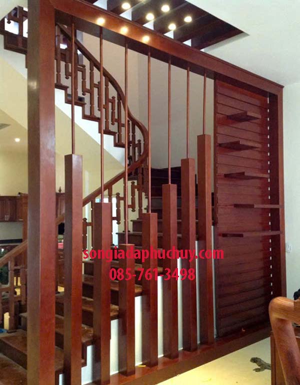 lan can sắt giả gỗ