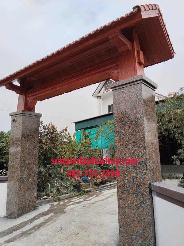 cổng bê tông giả gỗ