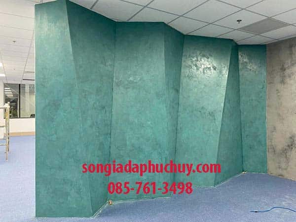 sơn giả hiệu ứng đá màu xanh