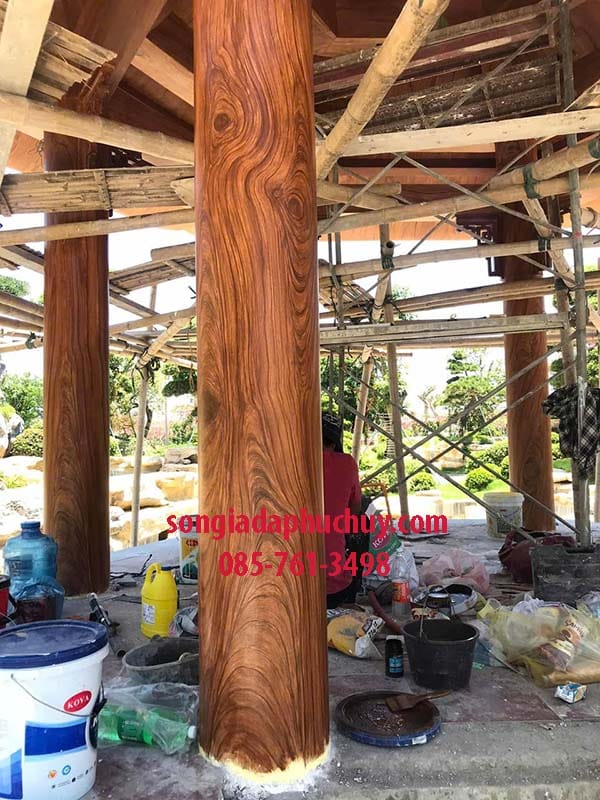 cột sơn giả gỗ đẹp