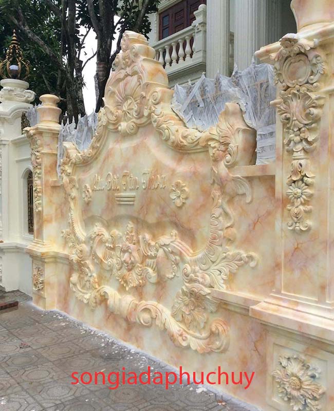 tường ngoài trời sơn giả vân đá