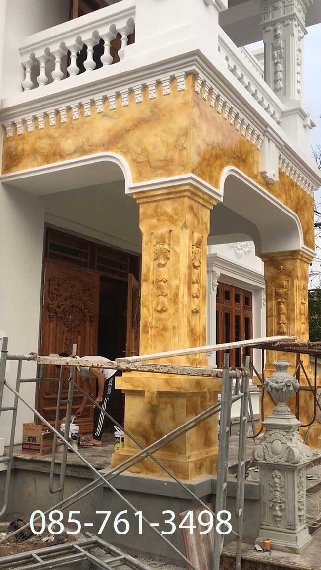 mặt tiền biệt thự giả đá cẩm thạch