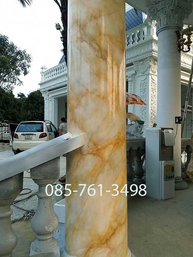 sơn giả đá cẩm thạch vàng cột tròn