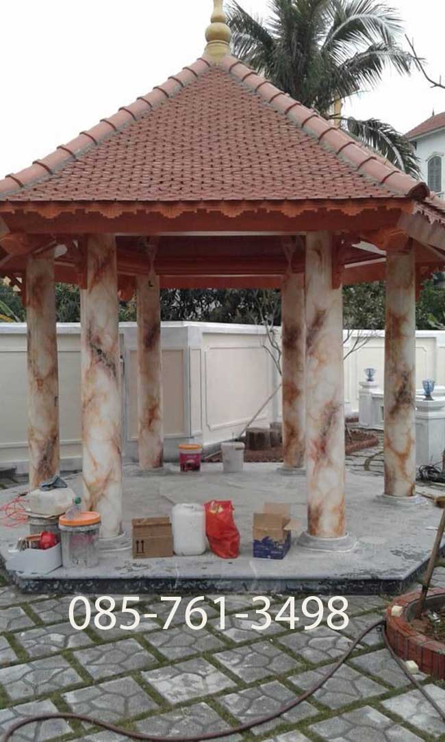 vẽ giả đá sân vườn