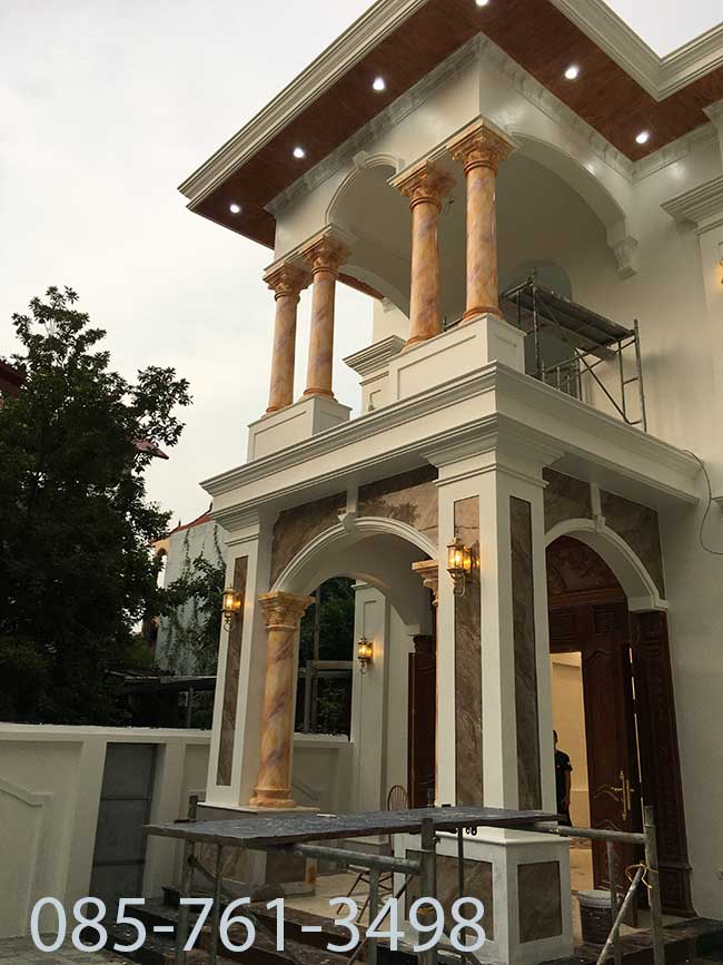 cột sơn giả 3d mặt tiền