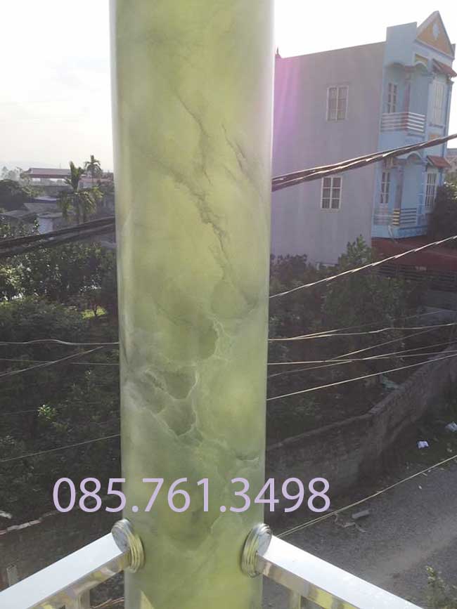 cột sơn đá xanh ngọc
