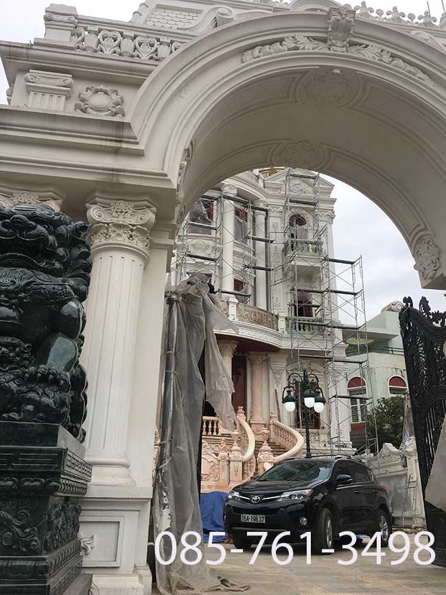 giả đá cột vuông lâu đài