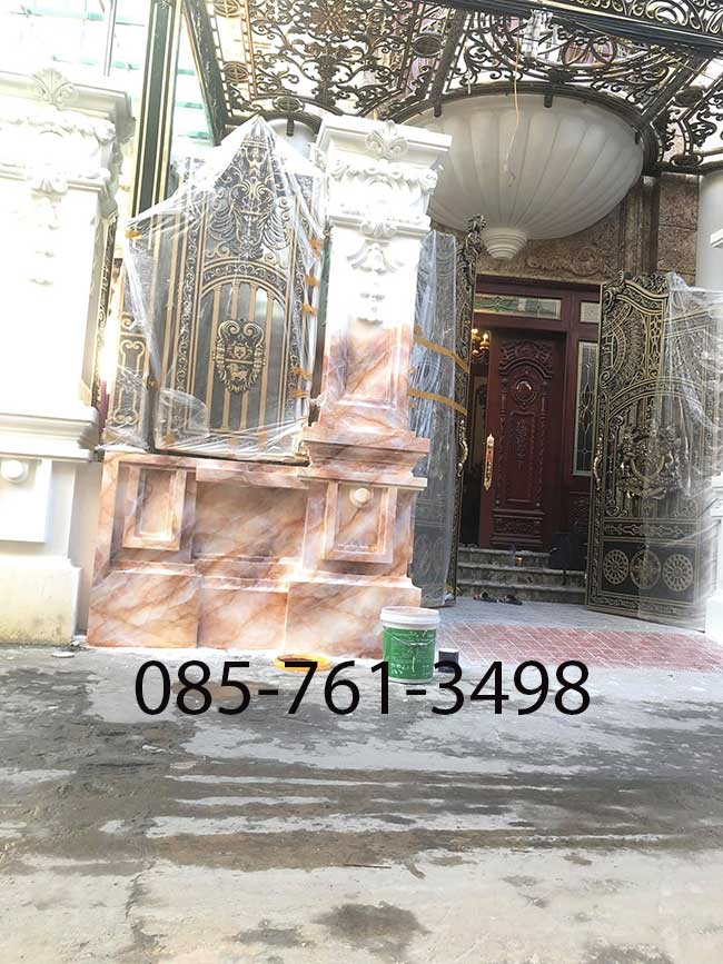 cột cổng sơn cẩm thạch