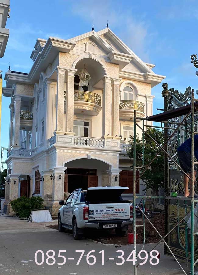 vẽ giả đá biệt thự