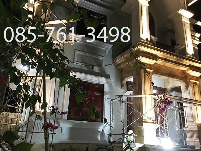 vẽ giả đá mặt tiền