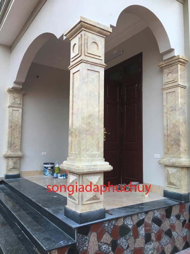 cột vuông ngoài trời giả đá đẹp