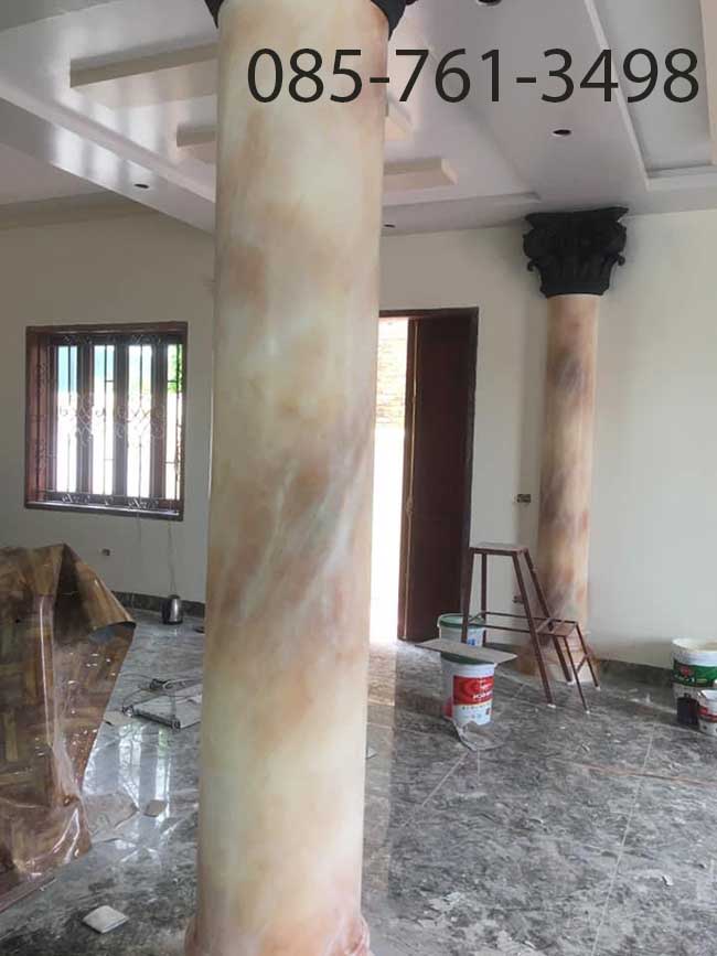 sơn giả cẩm thạch cột tròn