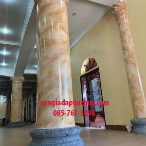 Cột sơn giả đá màu nâu sang trọng – Bền đẹp, báo giá 24/7