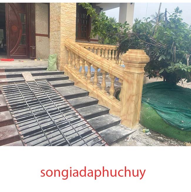 cột lan can sơn giả đá marble