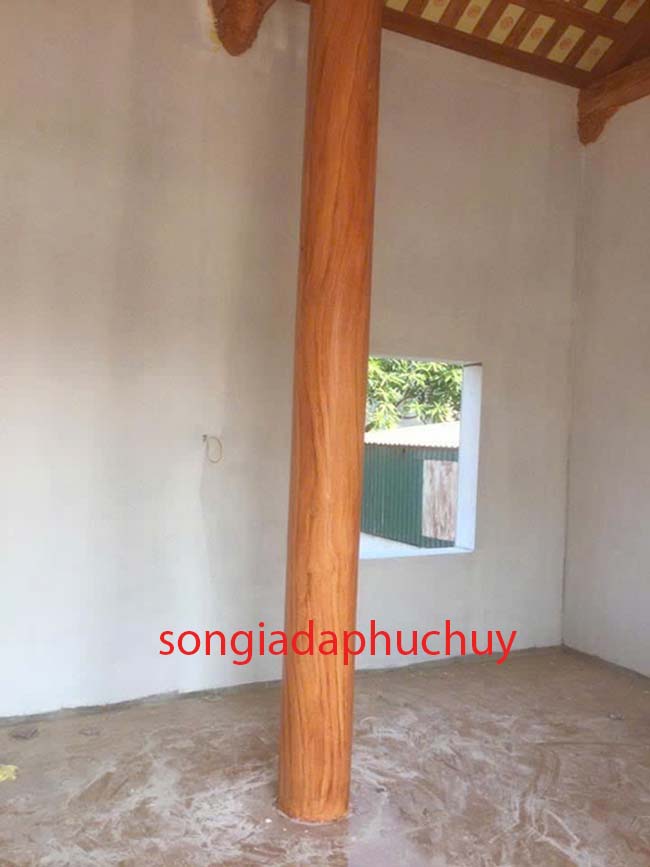 sơn giả gỗ cột nhà