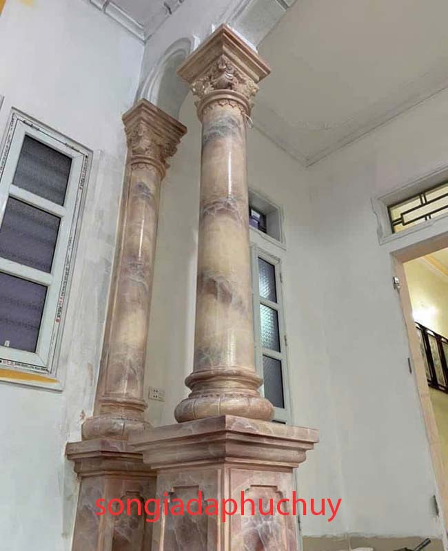 cột tròn giả vân đá marble