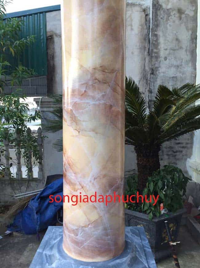 cột tròn sơn giả đá 3d