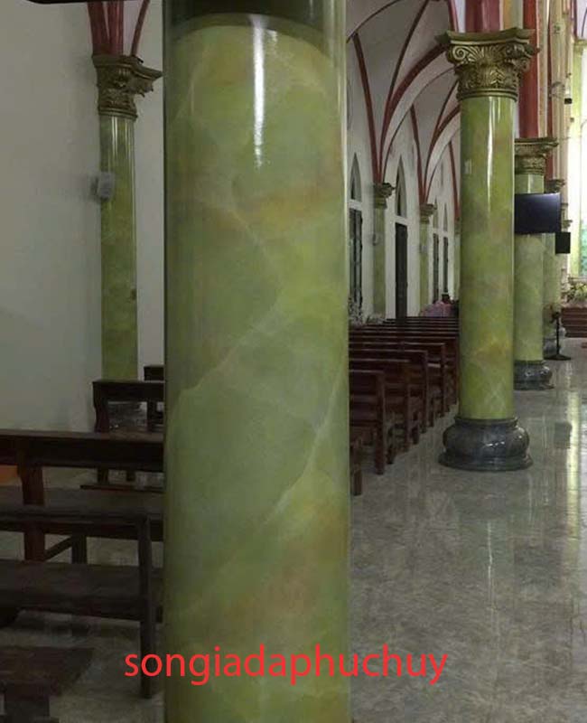 mẫu cột tròn nội thất giả đá cẩm thạch