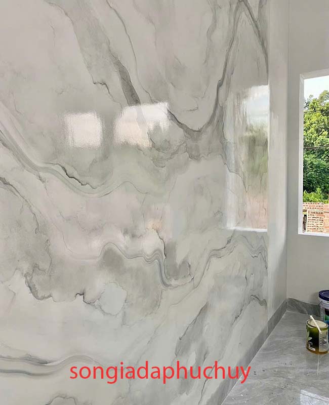 sơn tường trong nhà giả vân đá