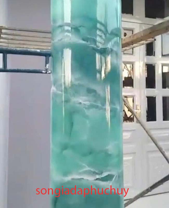 sơn giả đá cẩm thạch trong nhà màu xanh