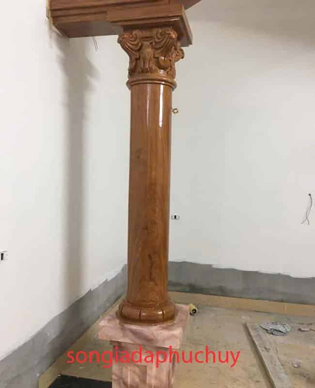 cột trong nhà sơn giả vân gỗ đẹp