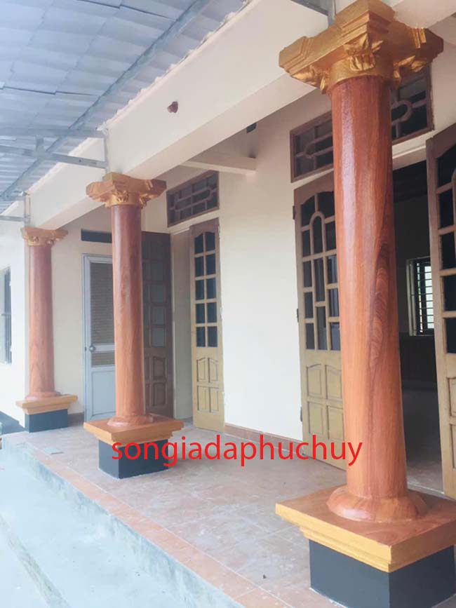 vẽ cột tròn giả vân gỗ