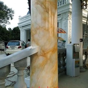 Cột Tròn Sơn Giả Đá Màu Vàng – Mẫu Cột Theo Thiết Kế 3D