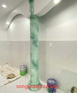 Cột Tròn Sơn Giả Đá Màu Xanh – Mẫu Cột Đạt Chuẩn Thiết Kế 3D