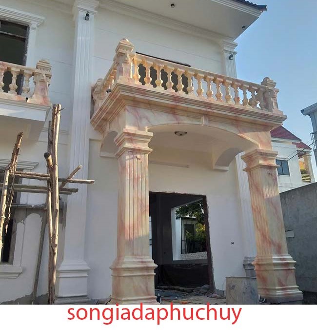 cột mặt tiền sơn giả vân đá