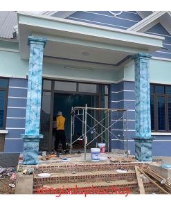 Cột Vuông Sơn Giả Đá Màu Xanh – 5+ Mẫu Cột Vuông Giả Đá