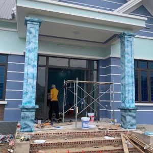 Cột Vuông Sơn Giả Đá Màu Xanh – 5+ Mẫu Cột Vuông Giả Đá