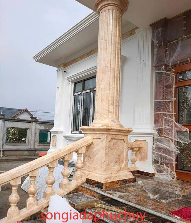 mẫu cột sơn giả vân đá đẹp ngoài trời