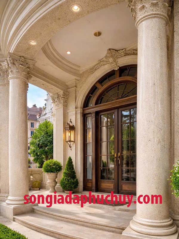 mẫu sơn giả đá hạt đẹp cho mặt tiền biệt thự