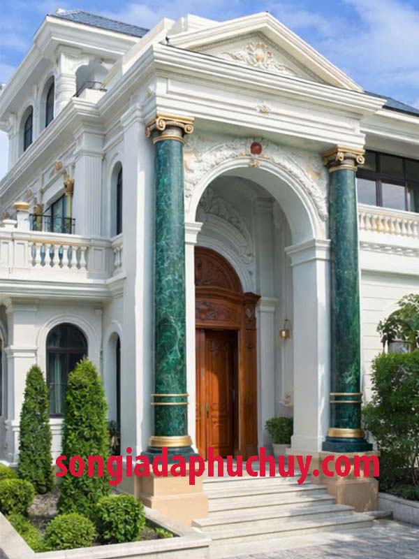 mầu xanh cột giả đá cho khách hàng hợp mệnh phong thủy