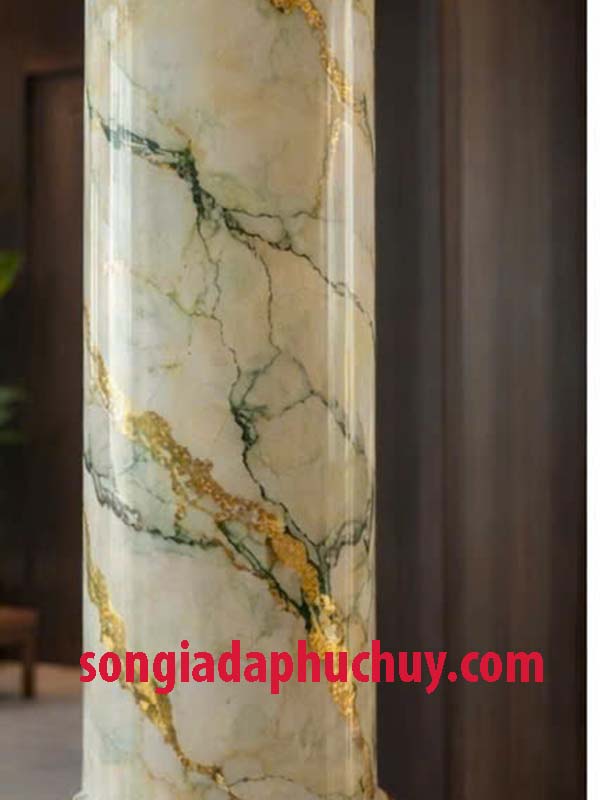 mẫu cột vân cẩm thạch giát vàng nhìn tinh tế